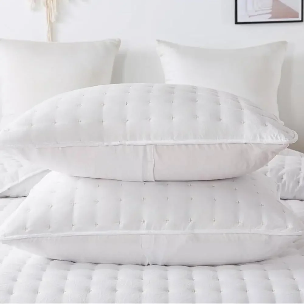 🆕 PB Style King Quilt Set Tufted Classic White 3 piece Set